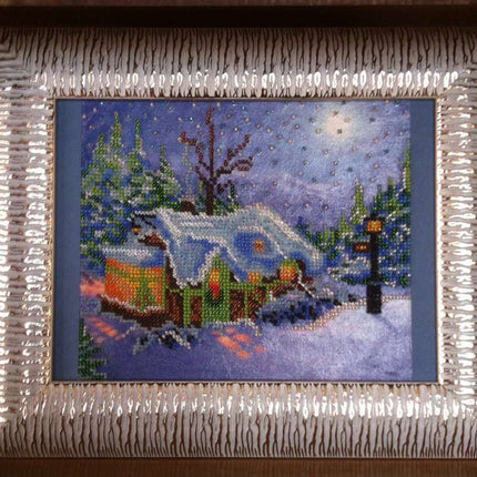 Canvas for bead embroidery "Christmas" 7.9"x7.1" / 20.0x18.0 cm