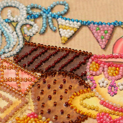 DIY Bead Embroidery Kit "Crazy tea party"