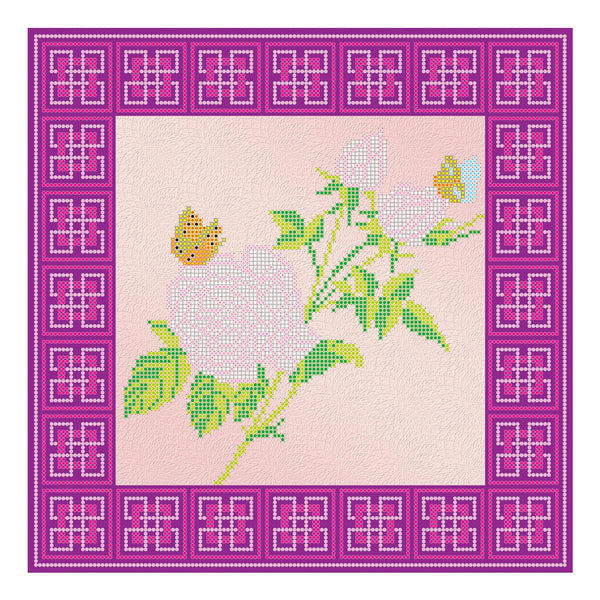 Canvas for bead embroidery "Rose" 11.8"x11.8" / 30.0x30.0 cm