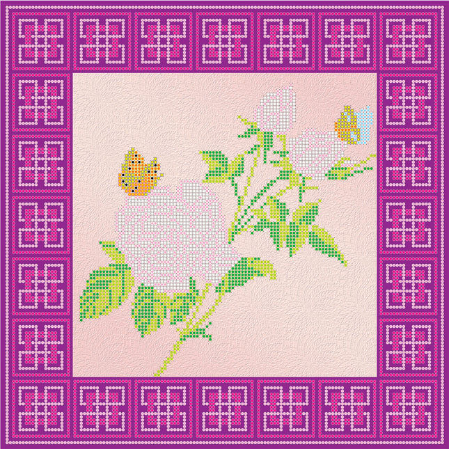 Canvas for bead embroidery "Rose" 11.8"x11.8" / 30.0x30.0 cm