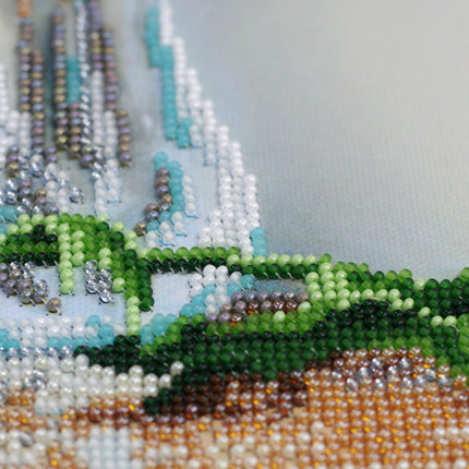 DIY Bead Embroidery Kit "Blue balls" 11.8"x16.5" / 30.0x42.0 cm