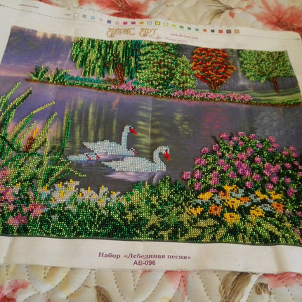 DIY Bead Embroidery Kit "Swang song" 16.9"x12.6" / 43.0x32.0 cm