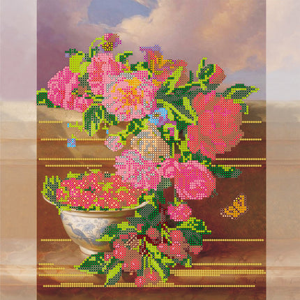 Canvas for bead embroidery "Melody Burning" 11.8"x11.8" / 30.0x30.0 cm