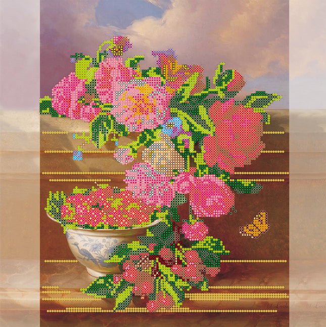 Canvas for bead embroidery "Melody Burning" 11.8"x11.8" / 30.0x30.0 cm