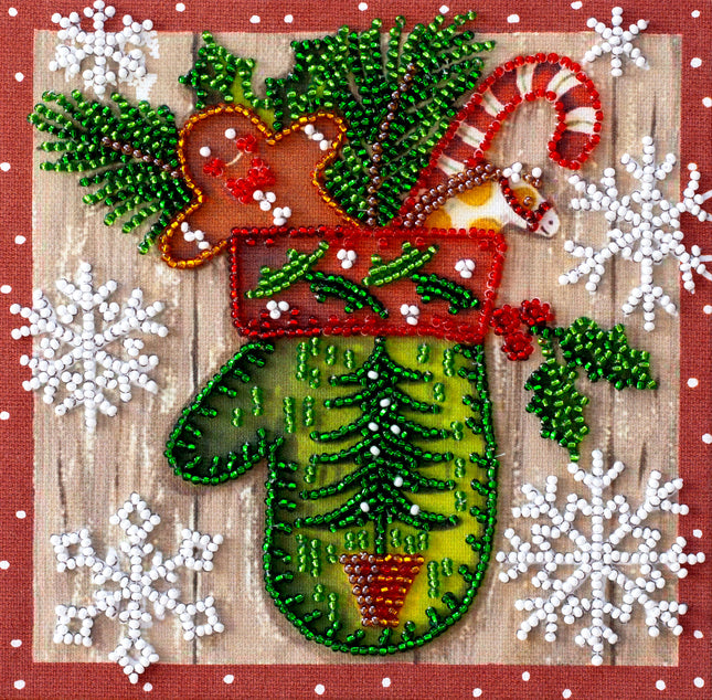 DIY Bead Embroidery Kit "Children's holiday"  5.9"x5.9" / 15.0x15.0 cm