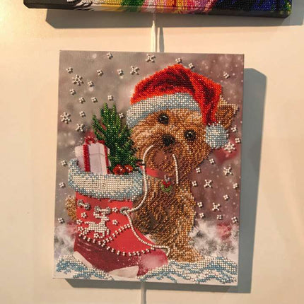 DIY Bead Embroidery Kit "New Year`s Miracle" 7.9"x9.8" / 20.0x25.0 cm