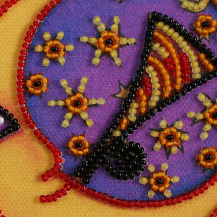 DIY Bead Embroidery Kit "The sun and the moon"  5.9"x5.9" / 15.0x15.0 cm