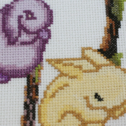 DIY Cross Stitch Kit "March rabbits" 10.2"x10.6"