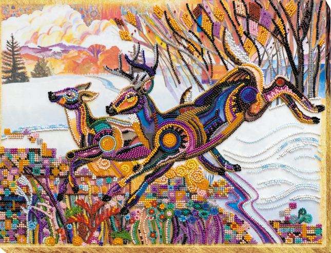 DIY Bead Embroidery Kit "For spring" 14.6"x11.0" / 37.0x28.0 cm