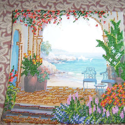 Canvas for bead embroidery "Backwater" 7.9"x7.9" / 20.0x20.0 cm