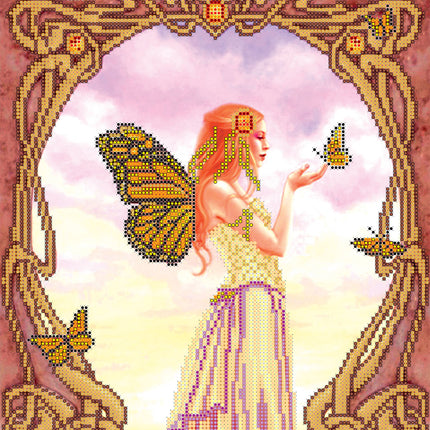Canvas for bead embroidery "Amber" 10.2"x11.8" / 26.0x30.0 cm