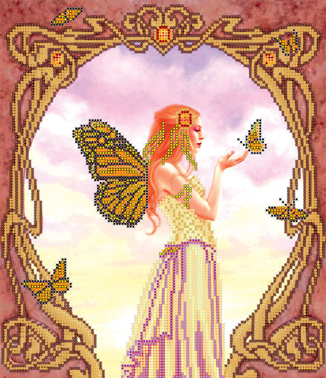 Canvas for bead embroidery "Amber" 10.2"x11.8" / 26.0x30.0 cm