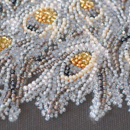 DIY Bead Embroidery Kit "Gold in silver" 11.8"x15.0" / 30.0x38.0 cm