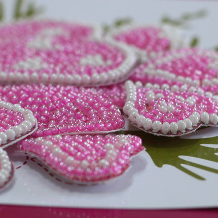 DIY kit postcard 3D for embroidery with beads "With an open heart" 5.8"x8.3" / 14.8x21.0 cm