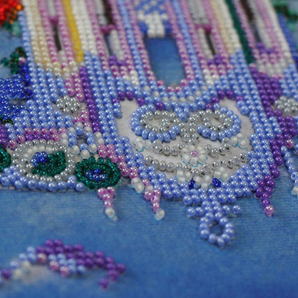 DIY Bead Embroidery Kit "Face of the moon" 11.8"x11.8" / 30.0x30.0 cm