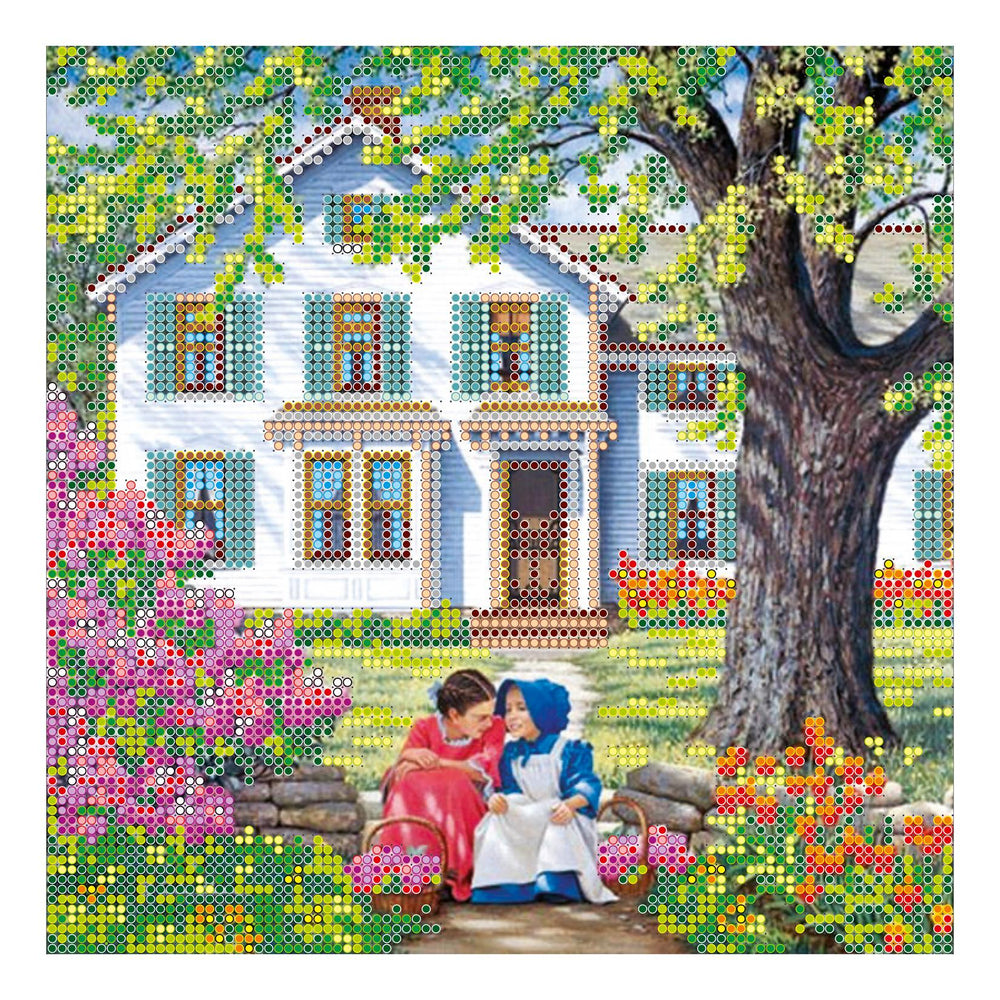 Canvas for bead embroidery "Friends" 7.9"x7.9" / 20.0x20.0 cm