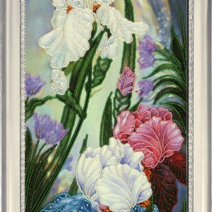 DIY Bead Embroidery Kit "Waltz of Flowers 1" 15.4"x7.5" / 39.0x19.0 cm