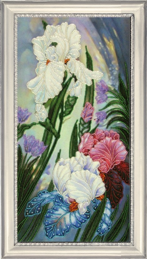 DIY Bead Embroidery Kit "Waltz of Flowers 1" 15.4"x7.5" / 39.0x19.0 cm