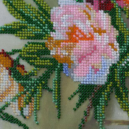 DIY Bead Embroidery Kit "Cream bunch" 13.0"x17.7" / 33.0x45.0 cm