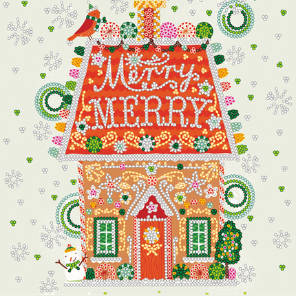 Canvas for bead embroidery "Merriment" 7.9"x7.9" / 20.0x20.0 cm