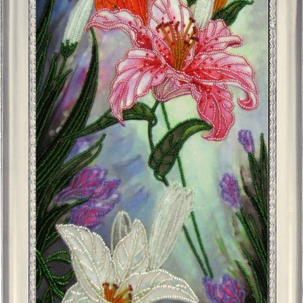 DIY Bead Embroidery Kit "Waltz of Flowers 2" 15.4"x7.5" / 39.0x19.0 cm