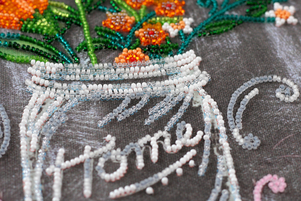 DIY Bead Embroidery Kit Golden Tropics 11.8x11.8 / 30.0x30.0 cm