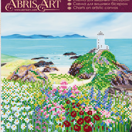 Canvas for bead embroidery "Steppe in bloom" 7.9"x7.9" / 20.0x20.0 cm