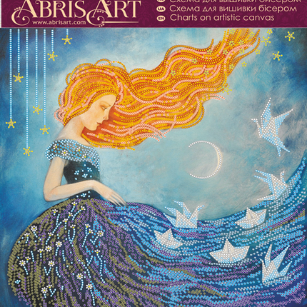 Canvas for bead embroidery "Night-dreams" 11.8"x11.8" / 30.0x30.0 cm