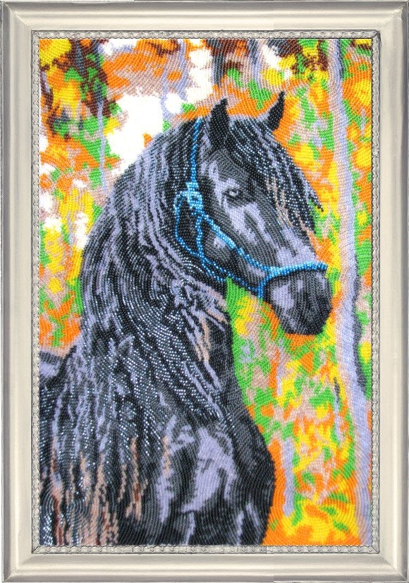 DIY Bead Embroidery Kit "Pretty Boy" 14.2"x9.4" / 36.0x24.0 cm