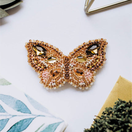 Beadwork kit for creating brooch "Gleam of citrine"