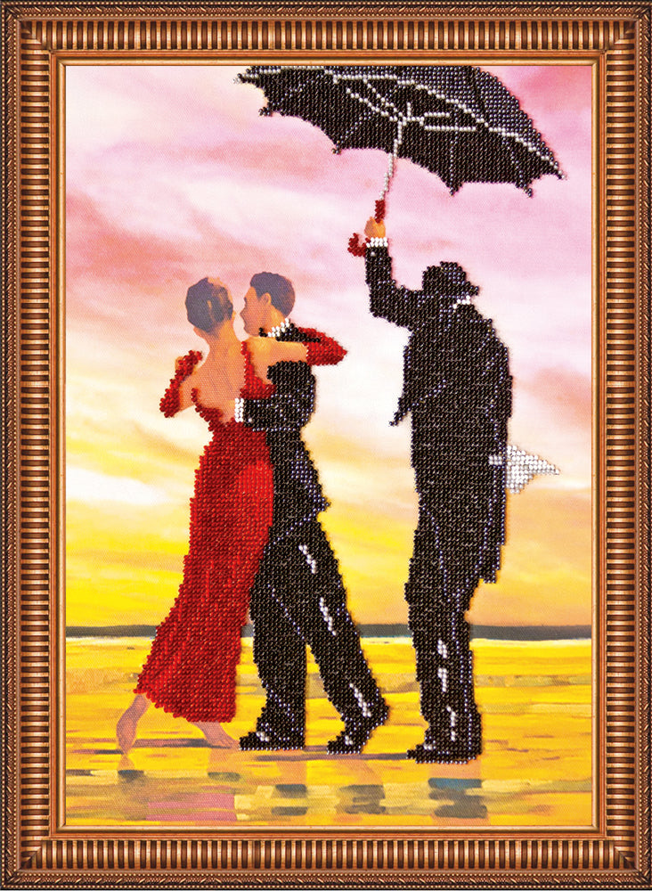 DIY Bead Embroidery Kit "Under the rain" 11.8"x14.0" / 30.0x35.5 cm