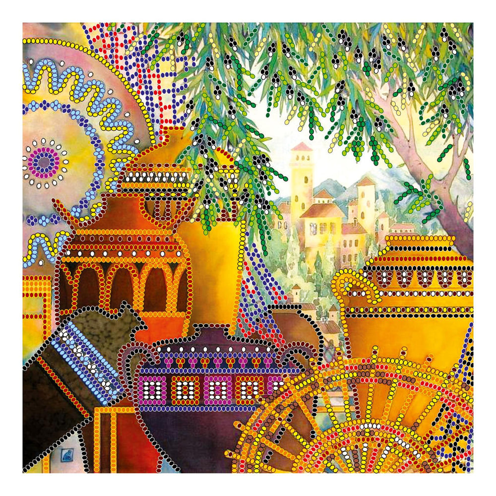 Canvas for bead embroidery "Hellas" 7.9"x7.9" / 20.0x20.0 cm