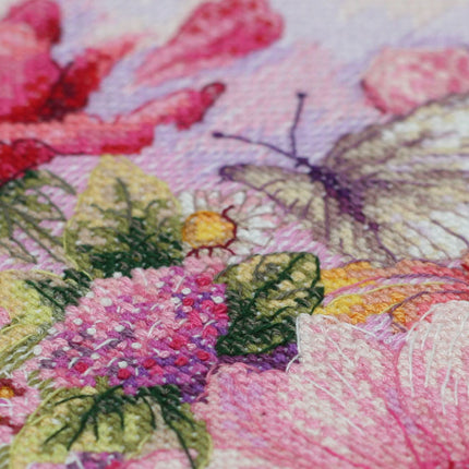DIY Cross Stitch Kit "Pink Aurora" 7.9"x11.4"