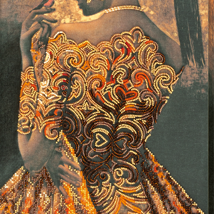 DIY Bead Embroidery Kit "Gold of the night" 10.6"x19.3" / 27.0x49.0 cm
