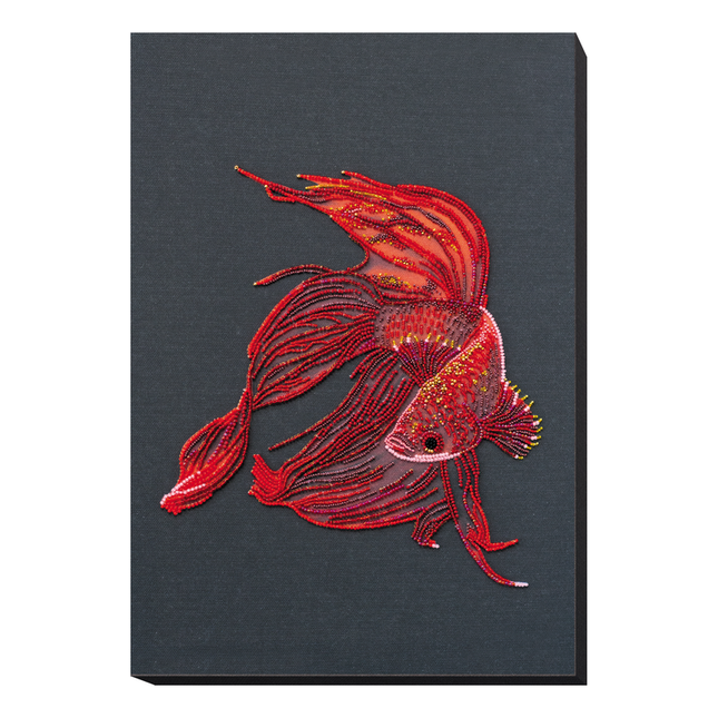 DIY Bead Embroidery Kit "Red gold" 10.6"x15.4" / 27.0x39.0 cm