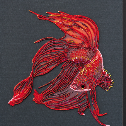 DIY Bead Embroidery Kit "Red gold" 10.6"x15.4" / 27.0x39.0 cm