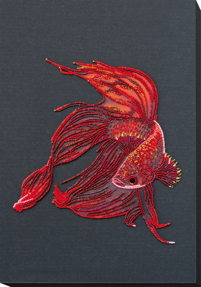 DIY Bead Embroidery Kit "Red gold" 10.6"x15.4" / 27.0x39.0 cm