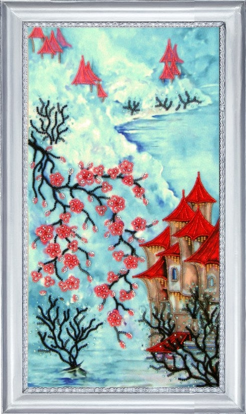 Bead DIY Embroidery Kit "Elven Town 1" 15.0"x8.3"/ 38.0x21.0 cm
