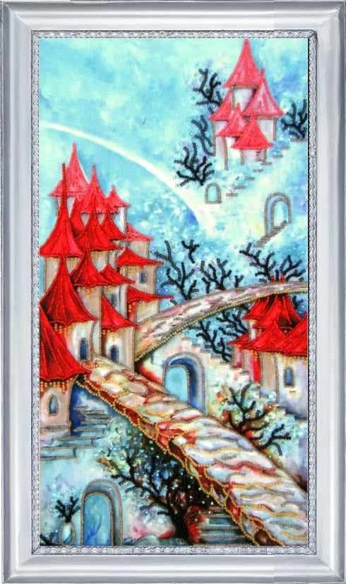 Bead DIY Embroidery Kit "Elven Town 2" 15.0"x8.3"/ 38.0x21.0 cm