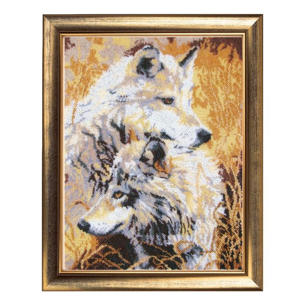 DIY Bead Embroidery Kit "Pair of Wolves" 13.4"x10.2" / 34.0x26.0 cm