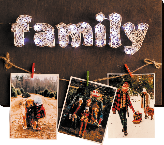 String Art Creative DIY Kit "Happy family" 7.5"x11.4" / 19.0x29.0 cm
