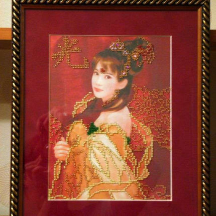 DIY Bead Embroidery Kit "Mai (a child of light)" 7.3"x9.8" / 18.5x25.0 cm
