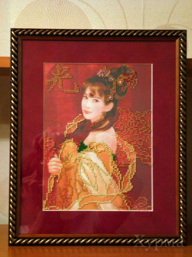 DIY Bead Embroidery Kit "Mai (a child of light)" 7.3"x9.8" / 18.5x25.0 cm
