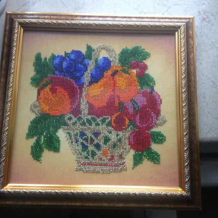 DIY Bead Embroidery Kit "Fruit" 10.0"x10.0" / 25.5x25.5 cm