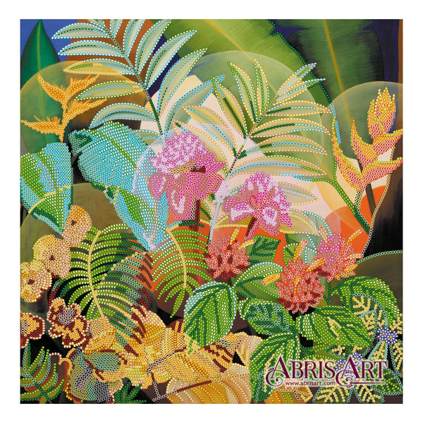 Canvas for bead embroidery "Treasures of the jungle" 11.8"x11.8" / 30.0x30.0 cm