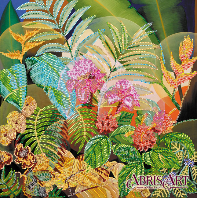 Canvas for bead embroidery "Treasures of the jungle" 11.8"x11.8" / 30.0x30.0 cm