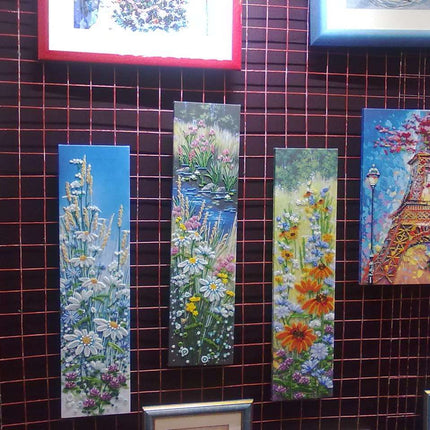 DIY Bead Embroidery Kit "Golden umbrellas" 5.9"x23.6" / 15.0x60.0 cm
