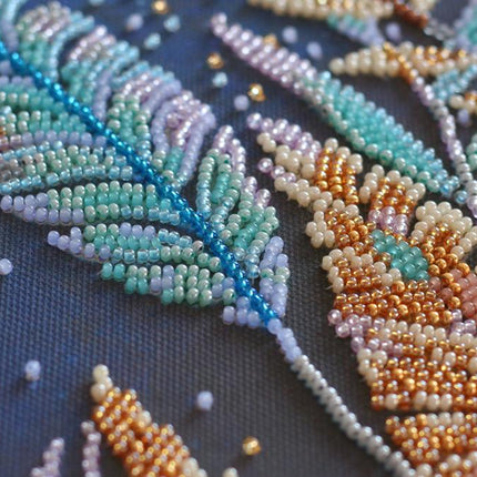 DIY Bead Embroidery Kit "Tropical night" 9.8"x19.7" / 25.0x50.0 cm