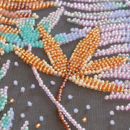 DIY Bead Embroidery Kit "Tropical night" 9.8"x19.7" / 25.0x50.0 cm
