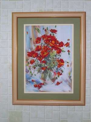 DIY Bead Embroidery Kit "Poppies" 10.0"x13.8" / 25.5x35.0 cm